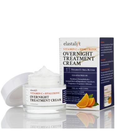 Elastalift Renewing Night Cream | Brightening Vitamin C Cream + Hyaluronic Acid Moisturizer For Face | Oil-Free Overnight Correcting Facial Treatment Night Lotion | Skin Care Face Cream 1.75 Fl Oz 1.75 Fl Oz (Pack of 1) Vitamin C Overnight Treatment Cream