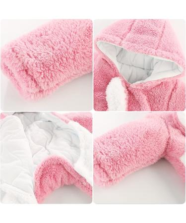 Newborn Baby Cartoon Bear Snowsuit Winter Coat Fleece Hooded Romper Jumpsuit 6-9 Months - Pink Rabbit - Buy Online on SooperMarket.com