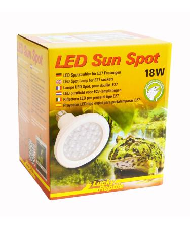 Lucky Repile Led Sun Spot 18 Watt - LED Lamp for E27 Supports - Terrarium Lampe with impressive light output - Lamp for terrariums - Terrarium lighting 1 piece 15 kg (1 Pack) Spot Single