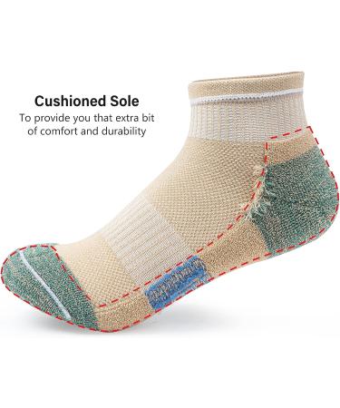 Gonii Women's Athletic Ankle Socks | Thick Cushioned Running Hiking Low Cut | 5-Pack Cool Colors | Size 6-8 - Buy Online on SooperMarket.com