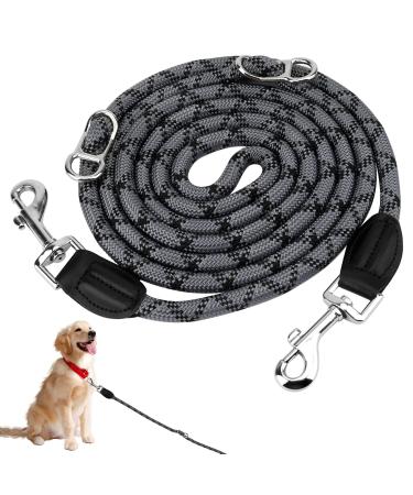 Adjustable dog leash dog double linen with 2 carabiners 2 all around reflecting 2.6m multifunctional dog leash for large dogs and medium -sized dogs