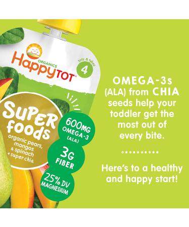 Happy Tot Organics Super Foods Stage 4 Variety Pack - 16 Pouches (4.22 oz each) - Organic Baby Food - Buy Online on SooperMarket.com