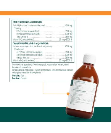 Genestra Brands - Super EFA Forte Liquid + D - Fish Oil Formula to Support Cognitive Cardiovascular and Joint Health - 500 ml Liquid - Natural Orange Flavour - Buy Online on SooperMarket.com