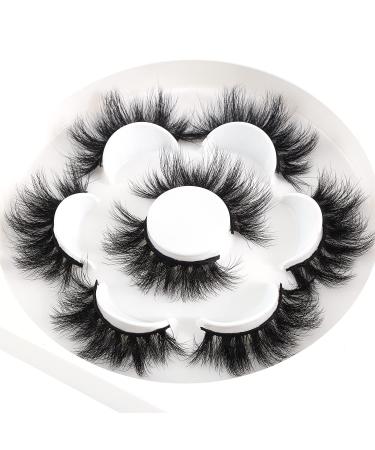 6d false eyelashes artificial eyelashes fluffy long dramatic natural fake eyelashes thick soft reusable artificial eyelash pack makeup (HS01) 4 pair (1 Pack)