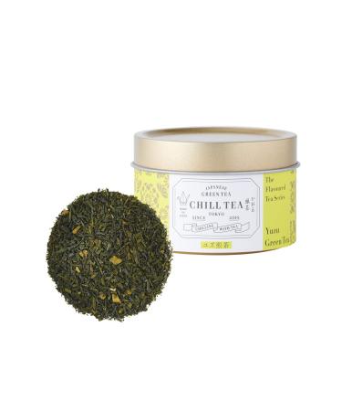 Yuzu Citrus Green Tea for Relaxation by CHILL TEA Tokyo - 100% Japanese Loose Leaf Green Tea with Japanese Citrus - Yuzu Flavour (30g Loose Leaf)
