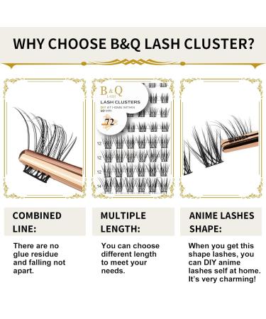 Buy DIY Individual Eyelashes - 72 PCs B & Q Reusable Wispy Fluffy Extensions for Beginners (D-16mm B03) - International Shipping - Buy Online on SooperMarket.com