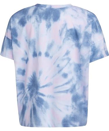 adidas Girls' White and Blue Oversized AOP Tee - Medium | Short Sleeve Shirt - Buy Online on SooperMarket.com