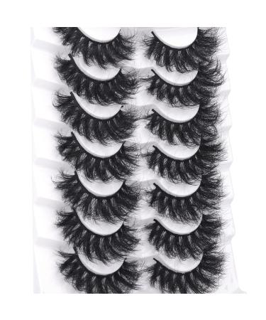 Mink Lashes - PHKERATA 6D Wispy Dramatic False Eyelashes Pack (7 Pairs) - 20MM C Curl Thick Volume for Fluffy, Long and Dramatic Eye Look - Buy Online on SooperMarket.com