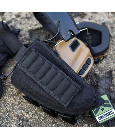 OneTigris Tactical Buttstock Shell Holder & Cheek Rest Pouch in Black - Buy Online on SooperMarket.com