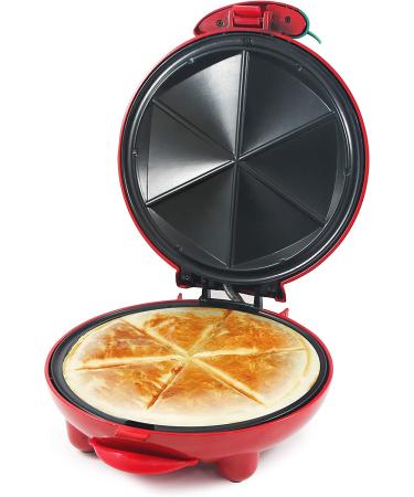 Elite Gourmet EQD413 Non-Stick Electric Quesadilla Maker 6-Wedge Easy-Slice Grilled Cheese 8 Inch Red - Buy Online on SooperMarket.com