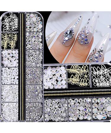 Belicey 3D Colorful Acrylic Flower Nail Charms Kit with AB Nail Gems - DIY Nail Art Rhinestones and Crystals Set - Buy Online on SooperMarket.com