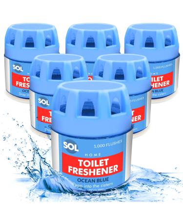 6pk Toilet Fresheners x 70g | Each Ocean Blue Toilet Cistern Blocks Lasts for 1000 Flushes | Total Toilet Cleaner for Cistern Prevents Limescale | Toilet Blocks for Cisterns 6 Count (Pack of 1)