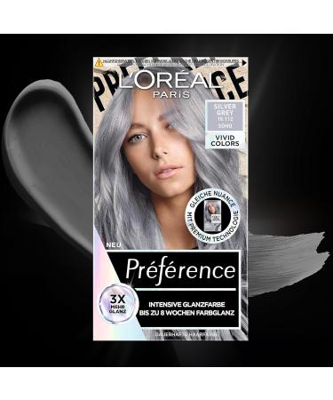 L'Or al Paris Preference Vivid Colors 10.112 Silver Gray - Intensive Permanent Hair Color Up to 8 Weeks of Shine - 1 Piece - Buy Online on SooperMarket.com