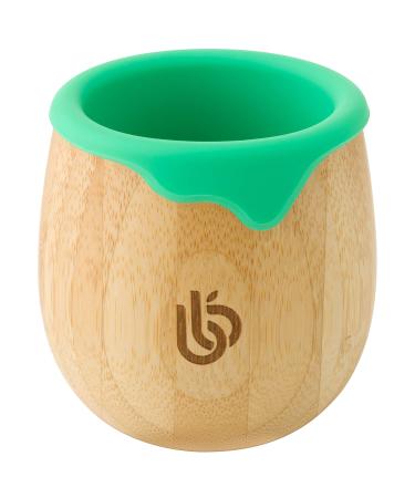 Bamboo Toddler Cup for Kids   150ml Open Cup for Baby with Non-toxic Silicone Liner  Transition Sippy Cup Snack Cup for Toddlers Promotes Baby-Led Weaning  Drinking and Oral Motor Skills (Green)