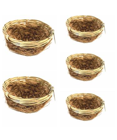Canary Nest Pans 5 PACK 11cm Wicker - Coco with hooks to rear for Canaries