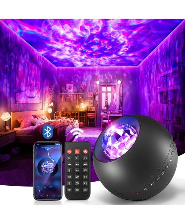 Galaxy Projector 20 Lighting Modes Star Projector HiFi Bluetooth Speaker Galaxy Projector Light 15 White Noise Sensory Lights Remote & Timer Galaxy Light Projector for Bedroom Gifts for Room Decor Black
