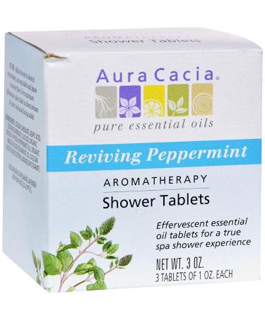 Aura Cacia - Reviving Aromatherapy Shower Tablets Peppermint - 3 Tablets