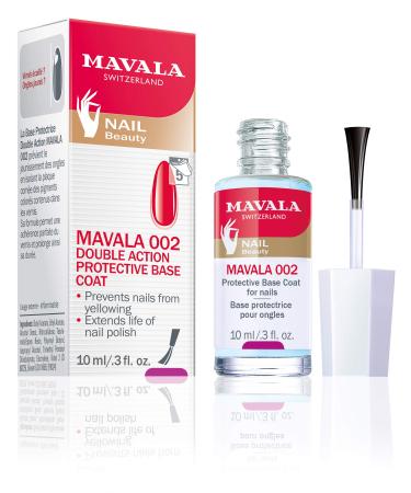 MAVALA 002 Double Nail Base Coat  0.3 Fluid Ounce Bottle  Quick Dry Protects Nail Polish for Long Lasting Manicure and Pedicure  Nail Primer to Prevent Chipping