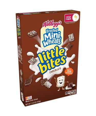 Kellogg's Frosted Mini-Wheats Little Bites, Breakfast Cereal, Chocolate, Good Source of 7 Vitamins and Minerals, Family Pack, 15.9oz Box