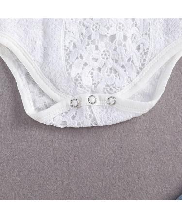 Baby Girl White Lace Ruffle Romper Top + Jeans Shorts Clothing Set 18-24 Months - Buy Online on SooperMarket.com