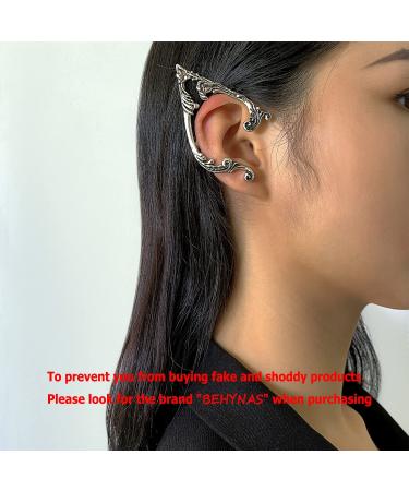 BETHYNAS Gothic Elf Ear Cuffs with Piercing Punk Earring Studs | Creative Contour Earrings for Cosplay and Statement Jewelry - Buy Online on SooperMarket.com