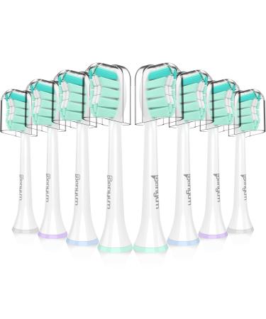 Senyum Replacement Toothbrush Heads for Philips Sonicare Replacement Heads Compatible with Phillips Sonicare Replacement Brush Head Electric Toothbrush Heads Refill for Sonic Care Snap-On 8 Pack 8 Pack White