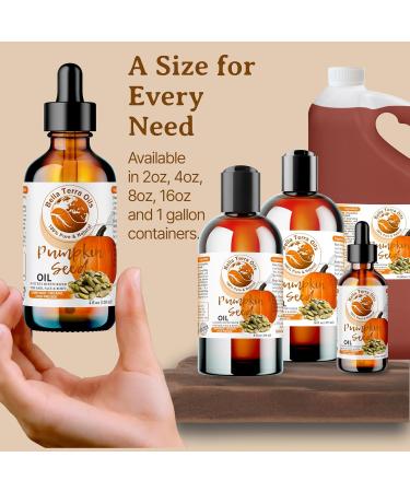 Buy Bella Terra Organic Pumpkin Seed Oil 4oz - Nutrient-Rich Oil Abundant in Vitamin C & E for Skin Purity - International Shipping Available - Buy Online on SooperMarket.com