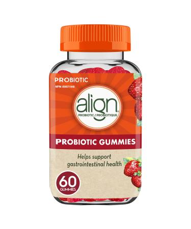 Align Probiotic Gummies Helps Support Gastrointestinal Health Made With Naturally Sourced Fruit Flavors Strawberry Flavour 60 Gummies Strawberry 60 count (Pack of 1)