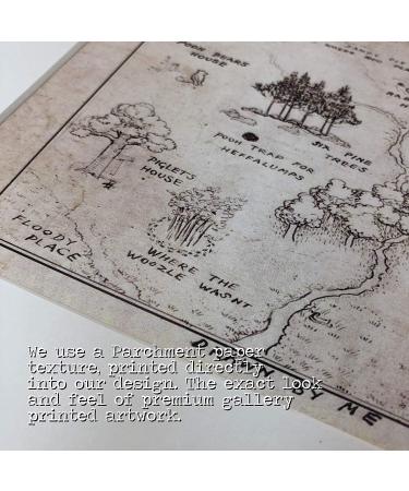 HWC Trading Winnie the Pooh Map A3 Framed Print - 100 Aker Wood Nursery Decor - Perfect Baby Shower or New Born Gift - Buy Online on SooperMarket.com