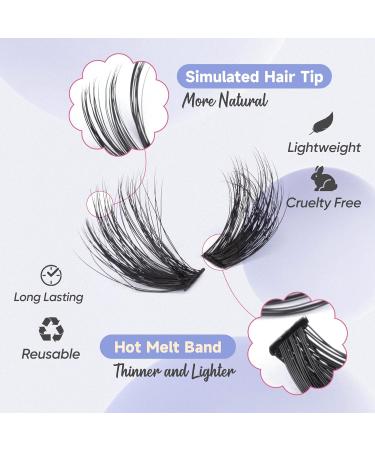 DIY Lash Extension Kit: Fluffy 60D+80D Cluster Lashes with Bond & Seal Glue - TOOCHUNAG Wispy Individual Eyelashes Cluster Kit - Buy Online on SooperMarket.com