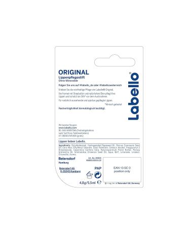 Labello Original Lip Care Stick 6-Pack - Nourishing Lip Balm for Naturally Beautiful Lips | Mineral Oil-Free Protection - Buy Online on SooperMarket.com