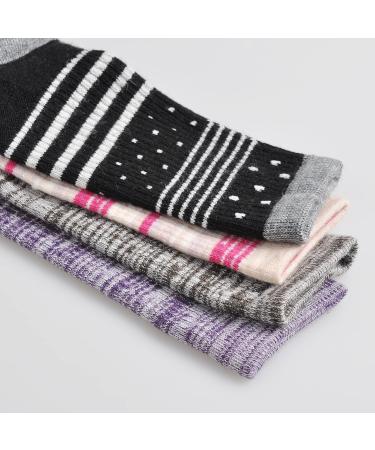 GKX Women's Merino Wool Hiking Cushion Crew Socks - 4 Pairs Mixcolor - Buy Online on SooperMarket.com