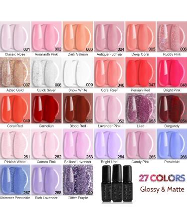 Lavender Violets 48-Piece Gel Polish Set with 54W Nail Lamp - Autumn Colours Starter Kit | Includes Nail Art Brush, Base Coat, Matte Top Coat, and No Wipe Top Coat | Q975 Q973 - Buy Online on SooperMarket.com