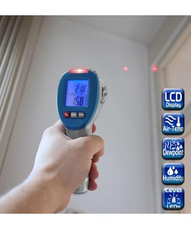 Peaktech 5400-IR Infrared Thermometer & Environmental Measuring Device | -50 C to 260 C Surface Temperature & Dew Point Scanner - Buy Online on SooperMarket.com