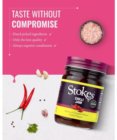 Stokes Chilli Jam 3PK Delicious Sweet Chilli Jam Perfect With Cheese & Biscuits Award Winning Sweet & Spicy Chilli Jam Made With Sweet Chillies & Red Peppers Smoky & Savoury 250g Glass Jar - Buy Online on SooperMarket.com