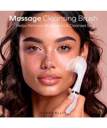 Perry Ellis 3-in-1 Massaging Beauty Brush for Women | Eye Massager & Facial Cleansing Brush | Battery Operated Skin Care Tool - 3 Modes for Makeup & Skincare - Buy Online on SooperMarket.com