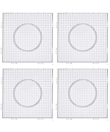 BANCHELLE Fuse Beads Boards 5mm PegBoards Plastic Kits Large Square Clear, 4 Pieces