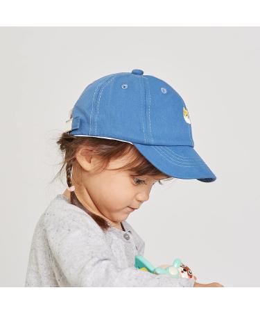 LANGZHEN Kids Plain Baseball Cap Hat | Adjustable Sun Hat for Boys and Girls 2-4 Years | 100% Cotton | Embroidered Blue - Buy Online on SooperMarket.com