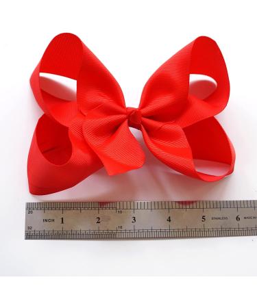 2Pcs 6 Inch Large Grosgrain Ribbon Red Hair Bows Barrettes Clip for Girls | School Hair Accessories for Toddlers & Teens - Buy Online on SooperMarket.com