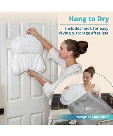 Spa Comfort Bath Pillow for Ultimate Relaxation | Back and Neck Support | Portable and Washable | 3D Air Mesh Technology | White - Buy Online on SooperMarket.com