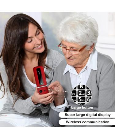 Artfone Senior Cell Phone 2G GSM Folding Mobile with Large Buttons SOS Button 2.4 Color Display & Dual SIM No Contract Perfect for Seniors (Red F20) - Buy Online on SooperMarket.com