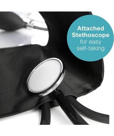 HealthSmart Manual Blood Pressure Monitor Kit with Attached Stethoscope - Standard Cuff Size 10-14 Inches, Black, Adult - Buy Online on SooperMarket.com