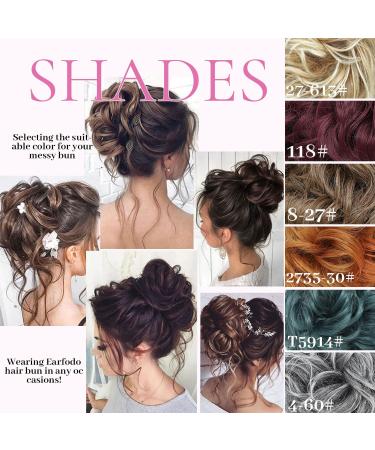 Fulang Hair 5-Pack Large Wavy Bun Hair Parts with Rubber Bands Artificial Hair Extensions for Women s Updos & Messy Buns (1B) - Buy Online on SooperMarket.com