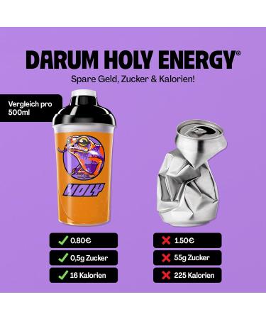 Buy Holy Energy Gaming Booster - Fruity Frog Powder | 50 Portions | Mango Maracuja & Pineapple | Focus Booster | Vegan | Natural Flavors - Buy Online on SooperMarket.com