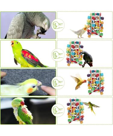 MQUPIN Large Bird Parrot Toys Colorful 22 Inch Wooden Blocks for African Greys, Amazons, Cockatoos and Macaws - Chew Toys for Large Parrots - Buy Online on SooperMarket.com