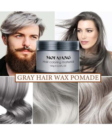 Silver Gray Hair Wax Pomade - Long Lasting Washable Temporary Color for Party Cosplay & Date | Non-Greasy Matte Styling Wax - Buy Online on SooperMarket.com