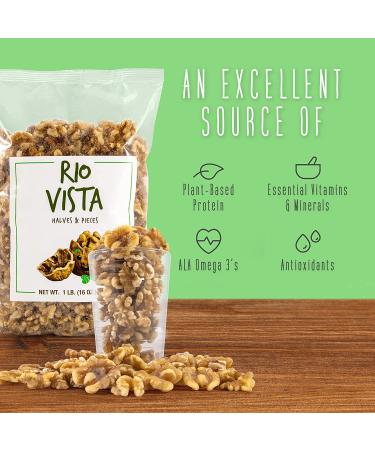Wilbur Packing Company Rio Vista 16 oz. Walnut Halves & Pieces 2-Pack | California Grown Raw Walnuts | 100% Natural Non-GMO | Unsalted & Shelled | No Preservatives - 1 lb - Buy Online on SooperMarket.com