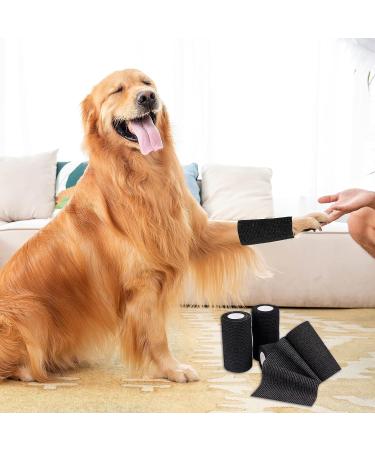 ADMITRY Black Vet Wrap 7.5cm x 4.5m - 8 Rolls, Self Adhesive Cohesive Bandage Tape for Dogs, Horses, Pets - Ideal for Wrist, Ankle Sprains and Swelling - Buy Online on SooperMarket.com