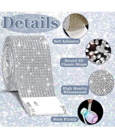 8 Yard Silver Self Adhesive Rhinestone Ribbon Roll - Rhinestone Ribbon for DIY Arts and Crafts, Wedding Decor, Car Decoration - Cludoo - Buy Online on SooperMarket.com