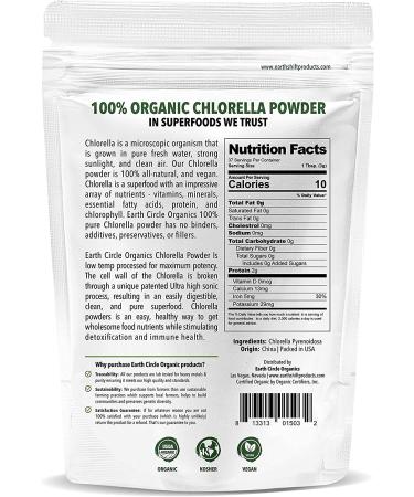 Organic Chlorella Powder 4 oz - Earth Circle Organics | Superfood & Nutrient-Rich Supplement - Buy Online on SooperMarket.com